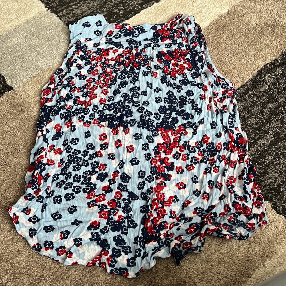 Liz Claiborne sleeveless floral top, size PL petite large GUC! - Picture 4 of 5